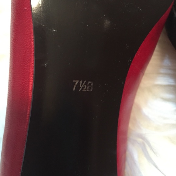 Ralph Lauren Red Leather Peep Toe Heels, 7.5M - Picture 7 of 7